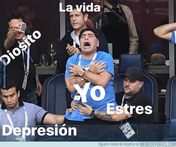 Los memes de la agonía de Argentina y el show de Maradona