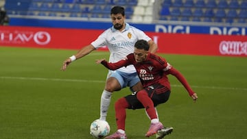 Pablo López, en su último partido con el Mirandés.