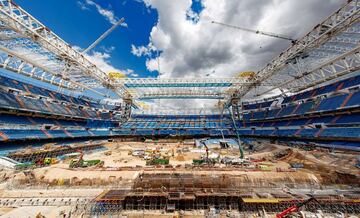 Obras del Santiago Bernabéu: la cubierta empieza a coger forma