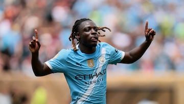 Phil Foden and Jeremy Doku found the net for Guardiola’s team but Rico Lewis was shown a direct red late in the game.