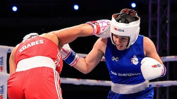 Laura Fuertes durante uno de sus combates.