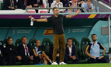 El seleccionador español Luis Enrique dando instrucciones desde el banquillo. 