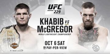 Cartel promocional del Khabib vs McGregor.