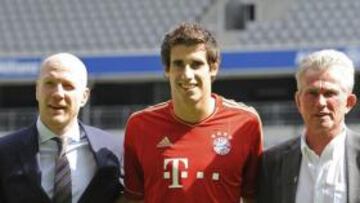 Javi Martínez en su presentación.