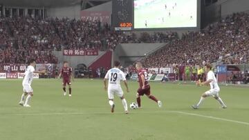 El taconazo de Iniesta que emocion¨® al p¨²blico de Jap¨®n