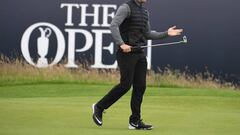 Rory McIlroy of Northern Ireland reacts during previews to the 145th Open Championship at Royal Troon on July 13, 2016 in Troon, Scotland. 