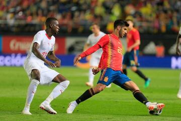 Marco Asensio in action with Spain in the friendly against Switzerland at the weekend.