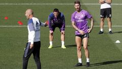 Zidane y Ramos, en un entrenamiento.
