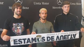 Caro, Ernesto y Rubio fueron presentados con el Burgos CF.