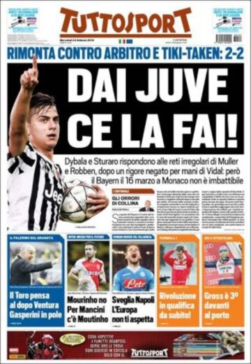 Portadas de la prensa mundial