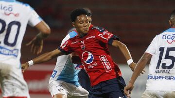 Yairo Moreno durante el partido entre el Medell&iacute;n y el Junior por los cuartos de final de Liga &Aacute;guila I-2018