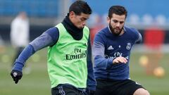 James se exige en el entreno del Madrid y apunta al Celta