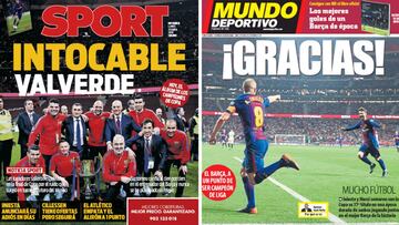 Portadas de 'Sport' y 'Mundo Deportivo' del lunes 23 de abril de 2018.