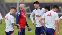 Morata, con Luis de la Fuente.