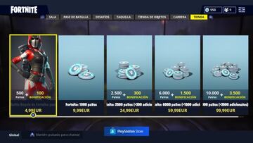 Un vistazo a la tienda de Fortnite Battle Royale en PS4