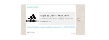 Cuidado con esta cadena de WhatsApp: Adidas no regala zapatillas
