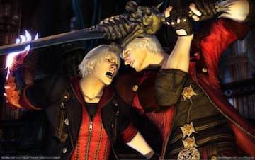 Nero y Dante durante su primera confrontación.