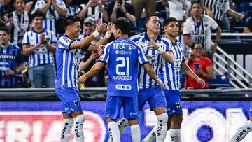   Maximiliano Meza celebrates his goal 1-0 of Monterrey during the game Monterrey vs Santos, corresponding to Round 10 of the Torneo Apertura 2023 of the Liga BBVA MX, at BBVA Bancomer Stadium, on November 08, 2023. 

<br><br>

Maximiliano Meza celebra su gol de Monterrey durante el partido Monterrey vs Santos, correspondiente a la Jornada 10 del Torneo Apertura 2023 de la Liga BBVA MX, en el Estadio BBVA Bancomer, el 08 de Noviembre de 2023