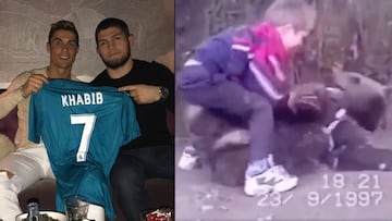 V&Iacute;DEO: Khabib Nurmagomedov, el luchador UFC amigo de Cristiano Ronaldo, entren&oacute; de ni&ntilde;o contra un oso