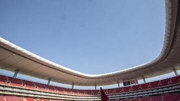 General View Stadium  during the game Guadalajara vs Pumas UNAM, corresponding to the requalification of the Torneo Clausura Grita Mexico C22 of the BBVA MX League, at Akron Stadium, on May 8, 2022.

<br><br>

Vista General del Estadio durante el partido Guadalajara vs Pumas UNAM, correspondiente a la recalificacion del Torneo Clausura Grita Mexico C22 de la Liga BBVA MX, en el Estadio Akron, el 08 de Mayo de 2022.