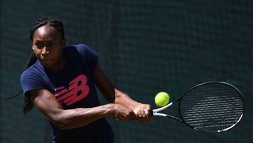 Coco Gauff durante un entrenamiento de esta temporada