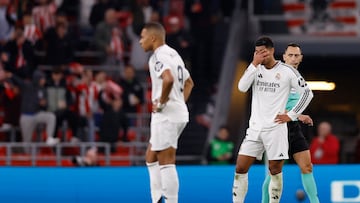 Soccer Football - LaLiga - Athletic Bilbao v Real Madrid - San Mames, Bilbao, Spain - December 4, 2024 Real Madrid's Jude Bellingham looks dejected after Athletic Bilbao's Alex Berenguer scores their first goal REUTERS/Vincent West