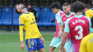 El Cádiz durante un partido