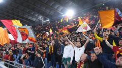 AS Roma fans during the Conference League match between AS Roma and Leicester City at Stadio Olimpico.