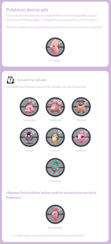Día de Investigación Limitada de Luvdisc en Pokémon GO: fecha, horarios y cómo participar