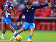 Luka Romero of Cruz Azul during the 17th round match between Toluca and Cruz Azul as part of the Liga BBVA MX, Torneo Clausura 2025 at Nemesio Diez Stadium, on April 19, 2025 in Toluca, Estadio de Mexico, Mexico.