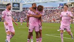 CHESTER, PENNSYLVANIA - AUGUST 15: Josef Mart�nez #17 of Inter Miami CF celebrates his goal with teammates in the first half during the Leagues Cup 2023 semifinals match between Inter Miami CF and Philadelphia Union at Subaru Park on August 15, 2023 in Chester, Pennsylvania.   Mitchell Leff/Getty Images/AFP (Photo by Mitchell Leff / GETTY IMAGES NORTH AMERICA / Getty Images via AFP)