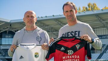 Calero y Etxeberr¨ªa, antes de derbi entre Burgos y Ponferradina.