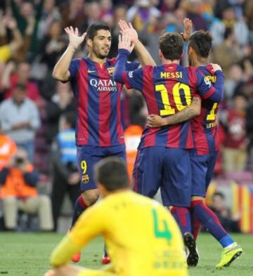5-0. Luis Suárez celebró el quinto tanto.