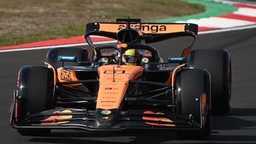 McLaren's Australian driver Oscar Piastri takes a corner during the qualifying session of the Formula One Chinese Grand Prix at the Shanghai International Circuit in Shanghai on March 22, 2025. (Photo by JADE GAO / AFP)