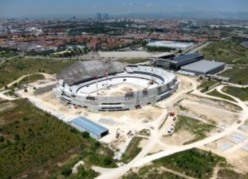 Vista aérea de las obras de La Peineta.