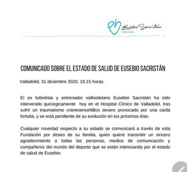 Eusebio, en coma inducido tras ser operado de urgencia de un co¨¢gulo en la cabeza