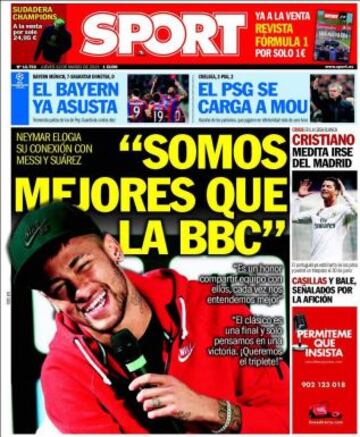 Portadas de la prensa deportiva