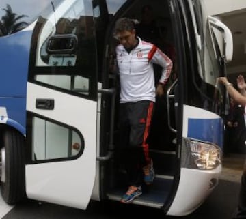 Estudiantes llegó este miércoles a Medellín para el partido frente a Nacional por Copa Libertadores.