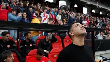 Míchel durante el Rayo Vallecano - Girona de LaLiga EA Sports.