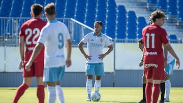 26/07/2025. Partido amistoso entre el Real Zaragoza y el Deportivo Aragon en el Ibercaja Estadio. Ager Aketxe
