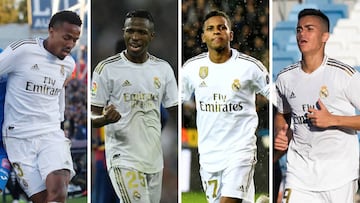 Militao, Vinicius, Rodrygo y Reinier, jugadores del Real Madrid.