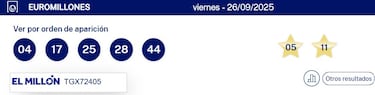 Euromillones: comprobar los resultados del sorteo de hoy, viernes 26 de septiembre, con bote especial