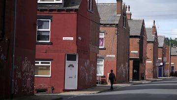 LEEDS, UNITED KINGDOM - MAY 11: Near empty streets of the Hyde Park area of Leeds during the pandemic lockdown. Normally bustling with the sounds of student life the back to back houses of Hyde Park are distinctly quiet on May 11, 2020 in Leeds, United Ki