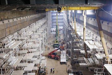 Así se encuentran los entresijos de las obras de ampliación del interior del nuevo Santiago Bernabéu.