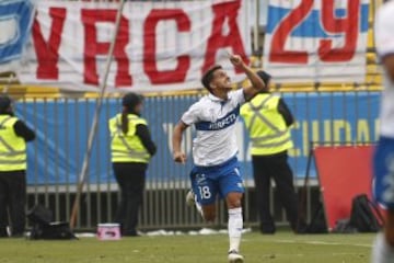 Futbol, Everton vs Universidad Catolica. 
Segunda fecha, campeonato de Clausura 2016/17.
El jugador de Universidad Catolica Diego Buonanotte celebra luego de convertir un gol contra Everton durante el partido de primera division disputado en el estadio Sausalito de Via del Mar, Chile.
Felipe Zanca/Photosport
*************

Football, Everton vs Universidad Catolica.   Second date, Closure Championship 2016/17.
Universidad Catolica's player Diego Buonanotte celebrates after scoring  against Everon during the first division football match held at the Sausalito stadium in Via del Mar, Chile.
12/02/2017.
Felipe Zanca/Photosport