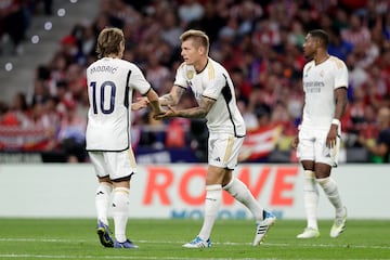 Modric, en el Metropolitano, durante aquel partido de Liga. 