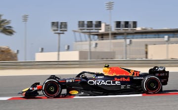 24 February 2023, Bahrain, Sakhir: Motorsport: Formula 1, testing. Sergio Perez from Mexico of the Oracle Red Bull team is out on track. Photo: Hasan Bratic/dpa (Photo by Hasan Bratic/picture alliance via Getty Images)