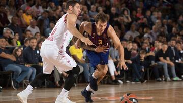 Kevin Pangos, el ídolo de Zalgiris visita Kaunas con la camiseta del FC Barcelona.