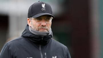 Jürgen Klopp, durante el último entrenamiento del Liverpool.
