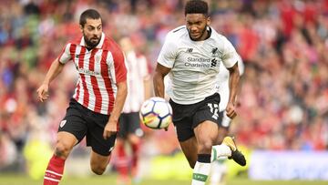 Joe Gómez, ante Villalibre en 2017